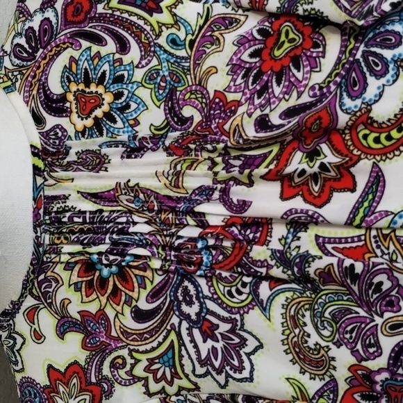 Banana Republic Colorful Sleeveless Paisley Ruffle Pleated Top - Picture 3 of 11
